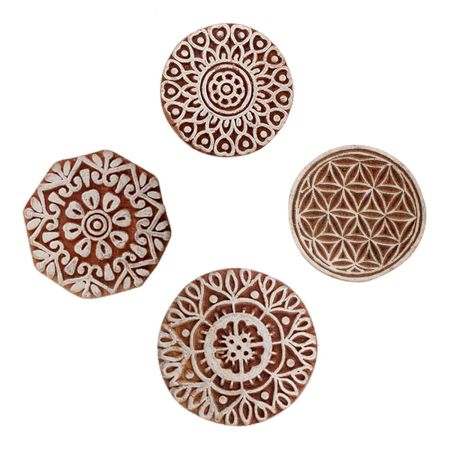 Set of 4 Piece New Mix Wooden Printing Block